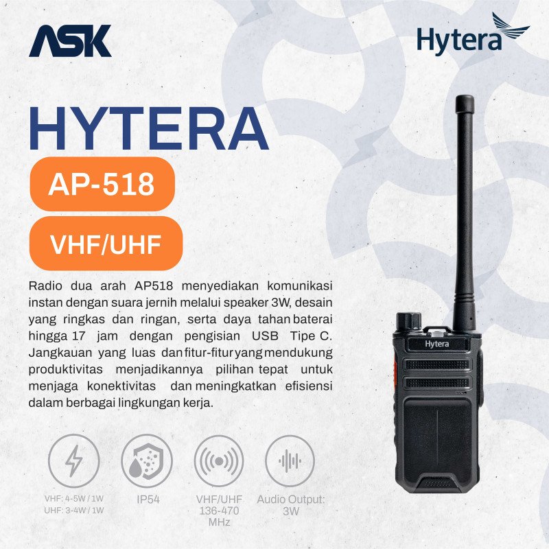 Handy Talky AP518 HYTERA / HT AP 518 HYT