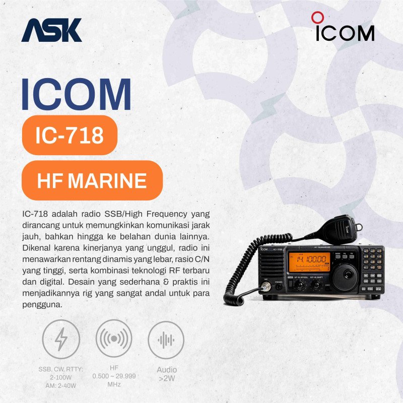 SSB ICOM IC-718 | HF  0.030-29.999 MHz