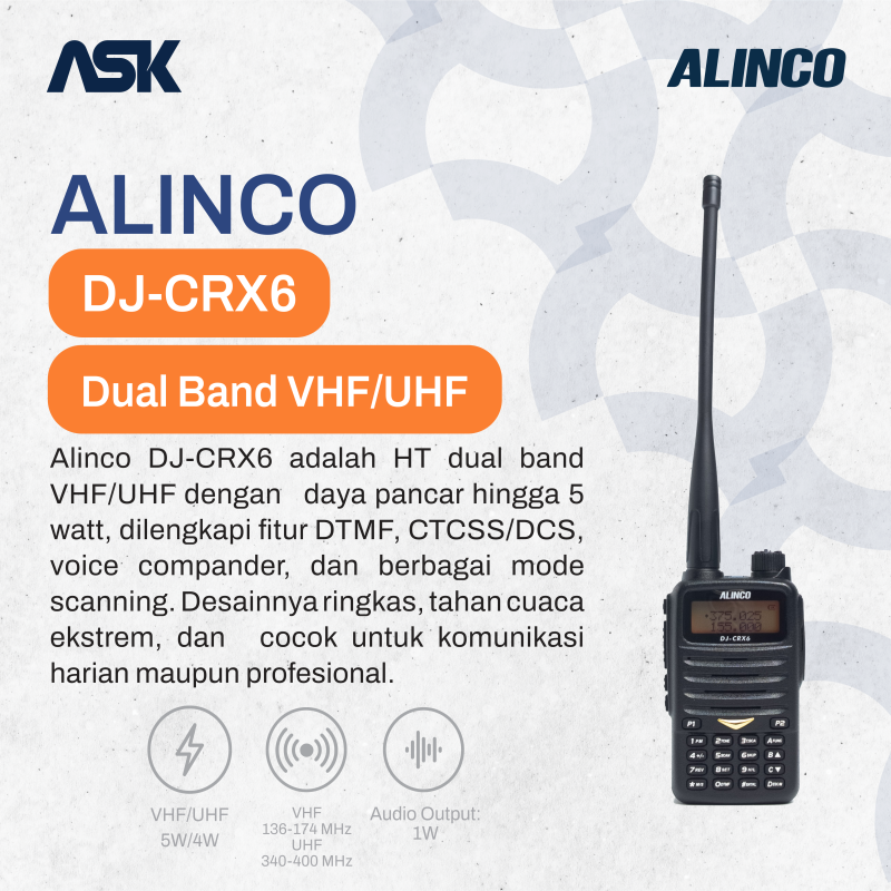 Handy Talky DJ-CRX6 ALINCO / HT CRX 6