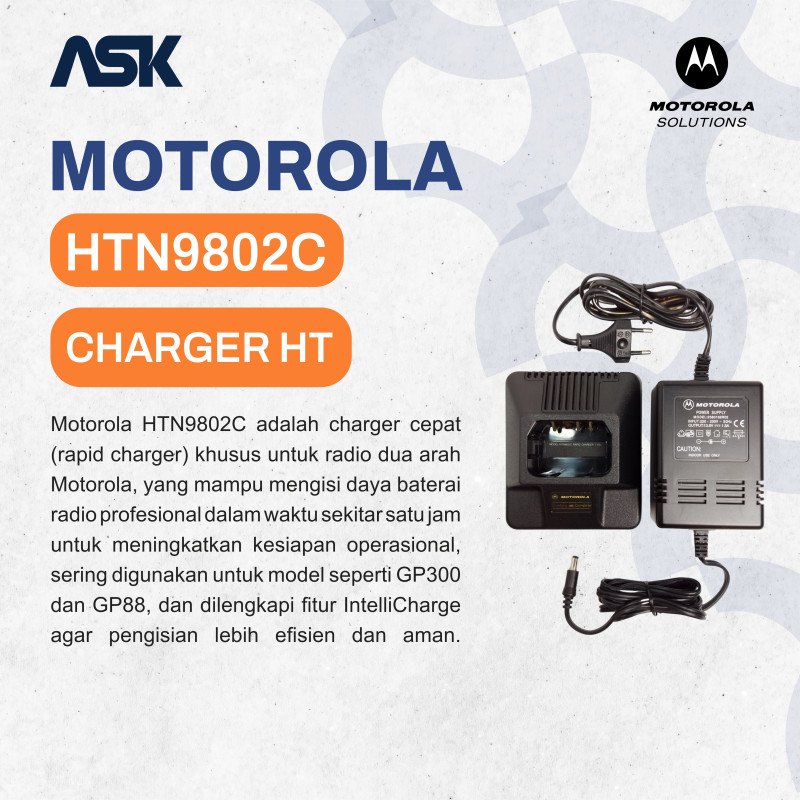Charger Handy Talky HTN9802C MOTOROLA / Chg HT HTN 9802C MOTOROLA