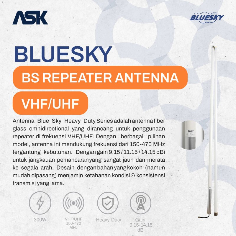 Repeater Antena BLUESKY - 14,15dBi | UHF 440-460MHz