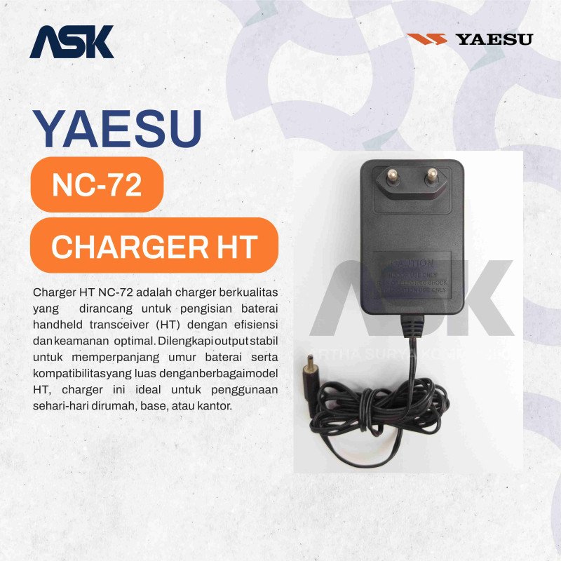 ADAPTER CHARGER YAESU NC-72C OUTPUT DC 12V FOR VX6 VX7 VX-6R / NC72C