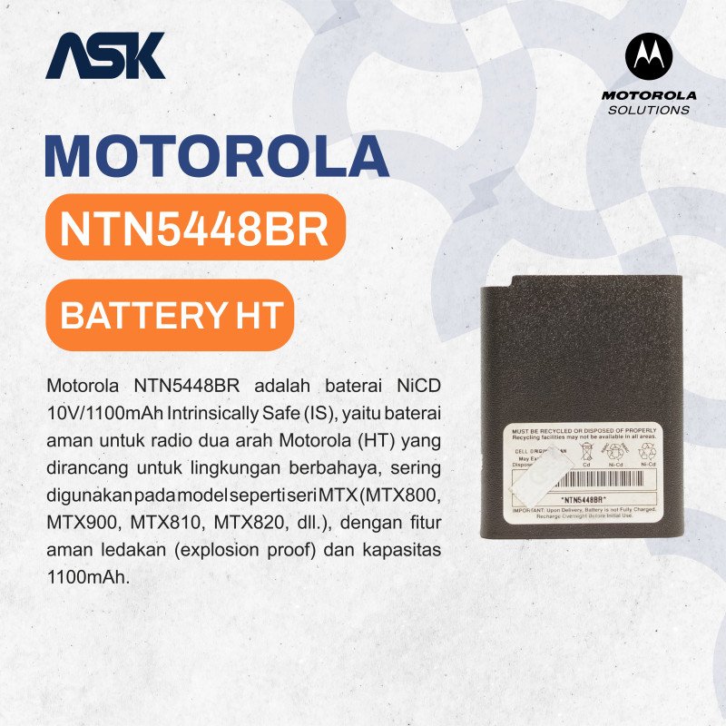 Battery Handy Talky NTN5448BR MOTOROLA / Baterai HT NTN 5448BR MOTOROLA