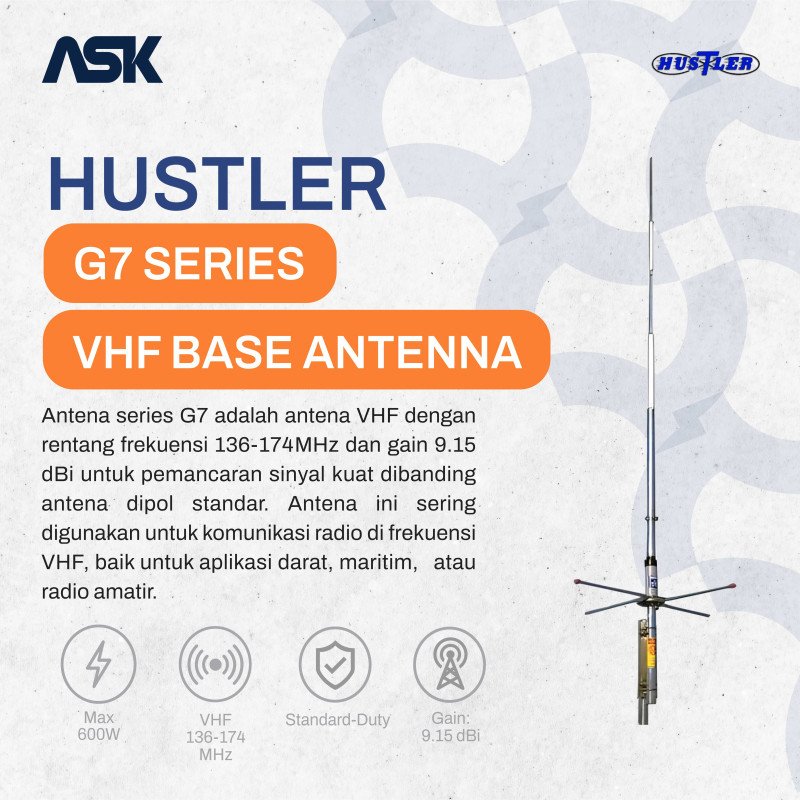 Repeater Antena HUSTLER - G7-150-3 | Vhf 161-167Mhz