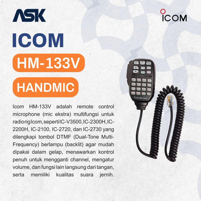 Hand Microphone HM-133V ICOM / Handmic HM133V