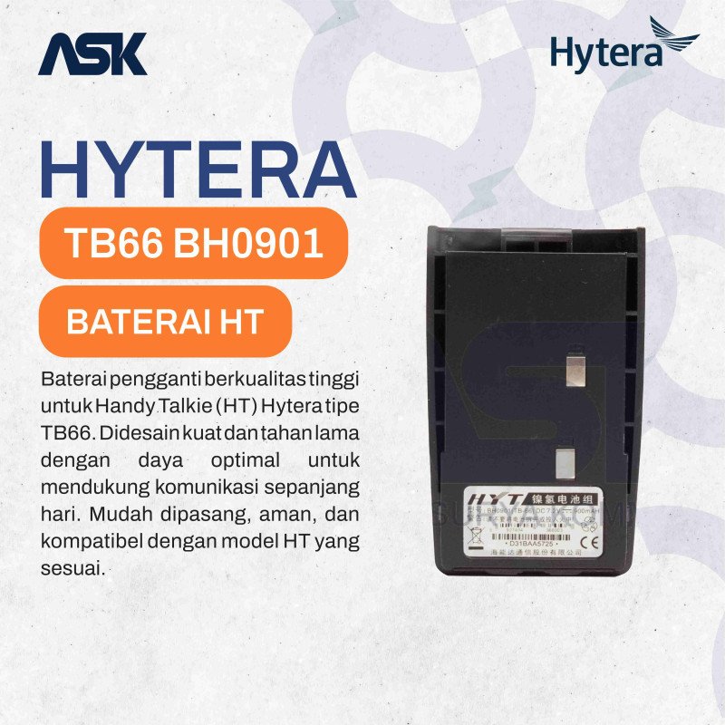 Hytera Baterai Handy Talki TB66 BH0901
